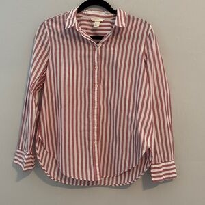 H&M Red and White Striped Women's Shirt